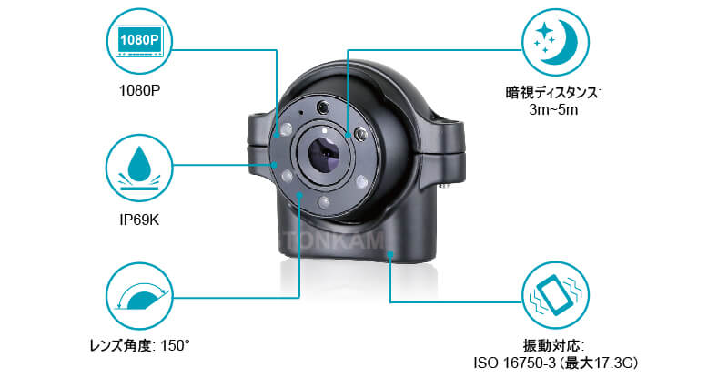 1080P防水リアビューカメラ